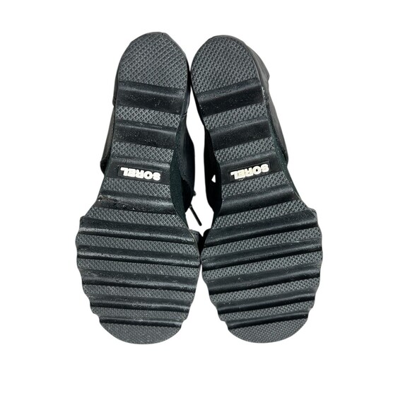 Sorel Joanie Wedge Lace up Sandals Size 7.5 Black Leather Gladiator - Picture 8 of 9